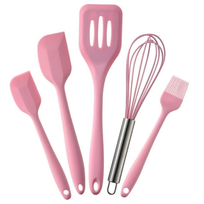 Spatula Silikon SET 5 in 1 Perlengkapan Masak Dapur 5IN1 Grosir