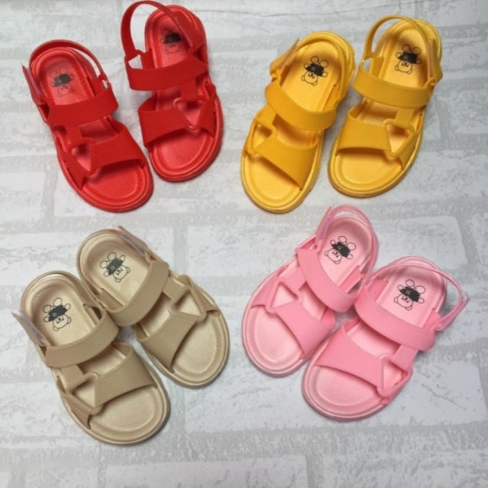 Sandal Anak Perempuan Tali Belakang Sandal Karet Jelly IMPORT Sandal Gunung Wanita Usia 2-7 Tahun TE
