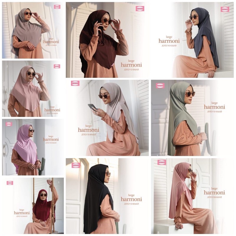BestSeller Hijab Instan/Jilbab Terbaru/Hijab Syar’i/Bergo Khimar Harmoni Large Ori Sayra Hijab Musli