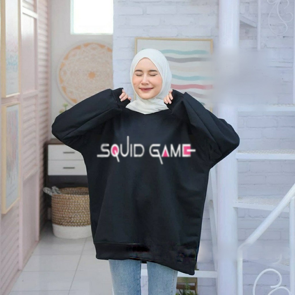 SWEATER SQU1DDE G4M3 OVERSIZE - SWEATER WANITA OBLONG BAHAN BABYTERRY