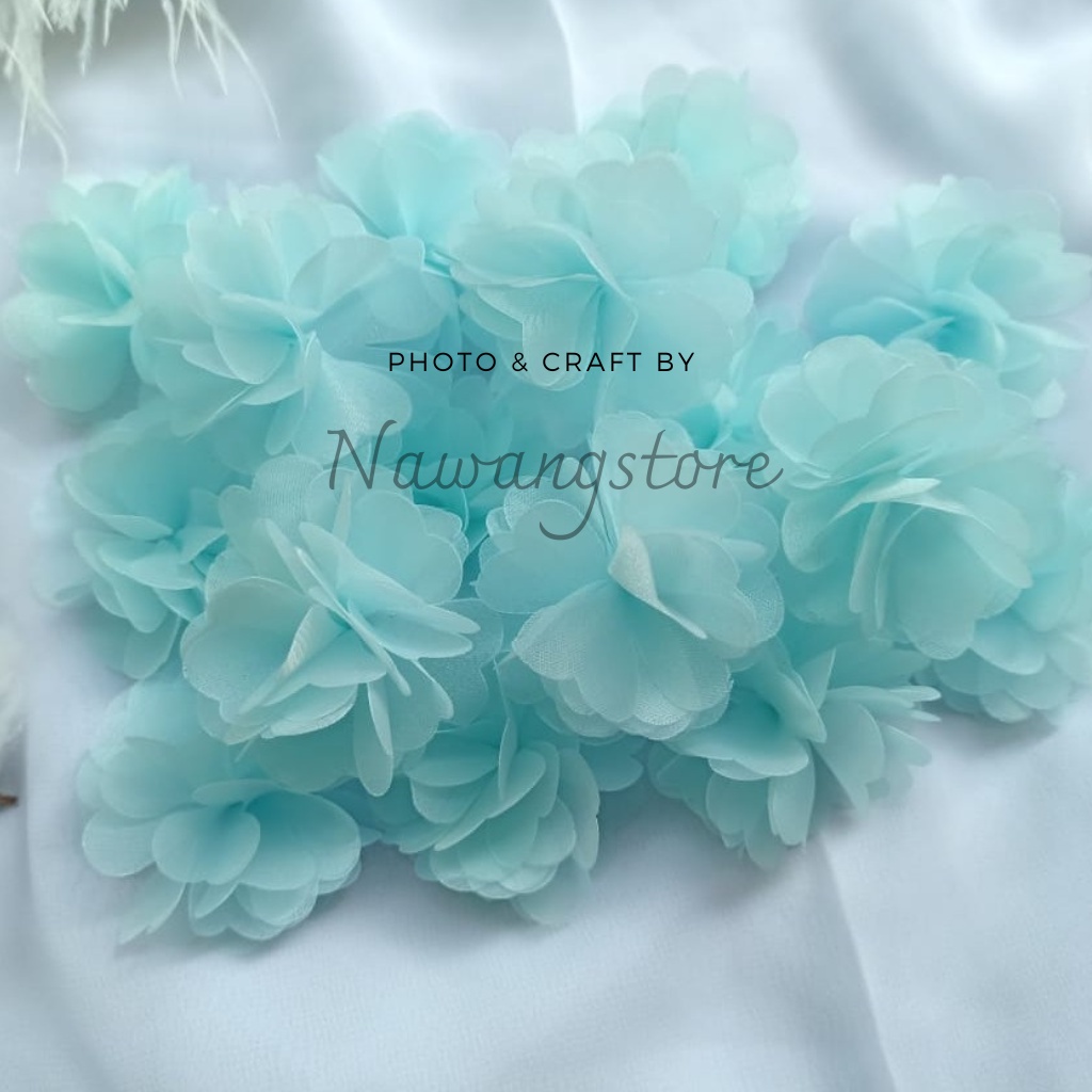 Bunga semanggi hosana organza 5cm / payet /kebaya /gaun pengantin /jahit