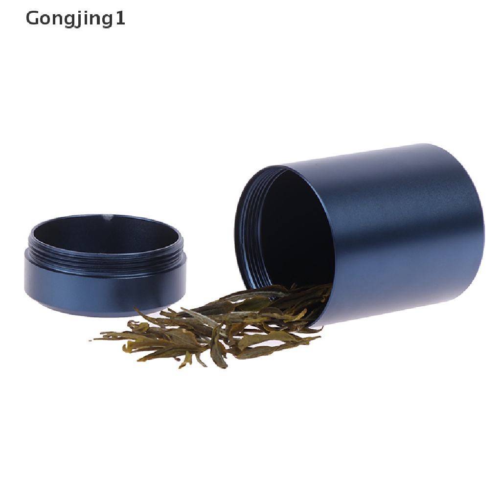 Gongjing1 1pc Toples Penyimpanan Teh / Herbal Kedap Udara Bahan Aluminum