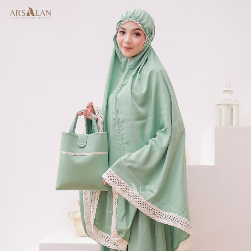 Mukena Rayon Polos Renda Adem | Mukena Rayon Premium | Mukena Bali | Mukena Arsalan