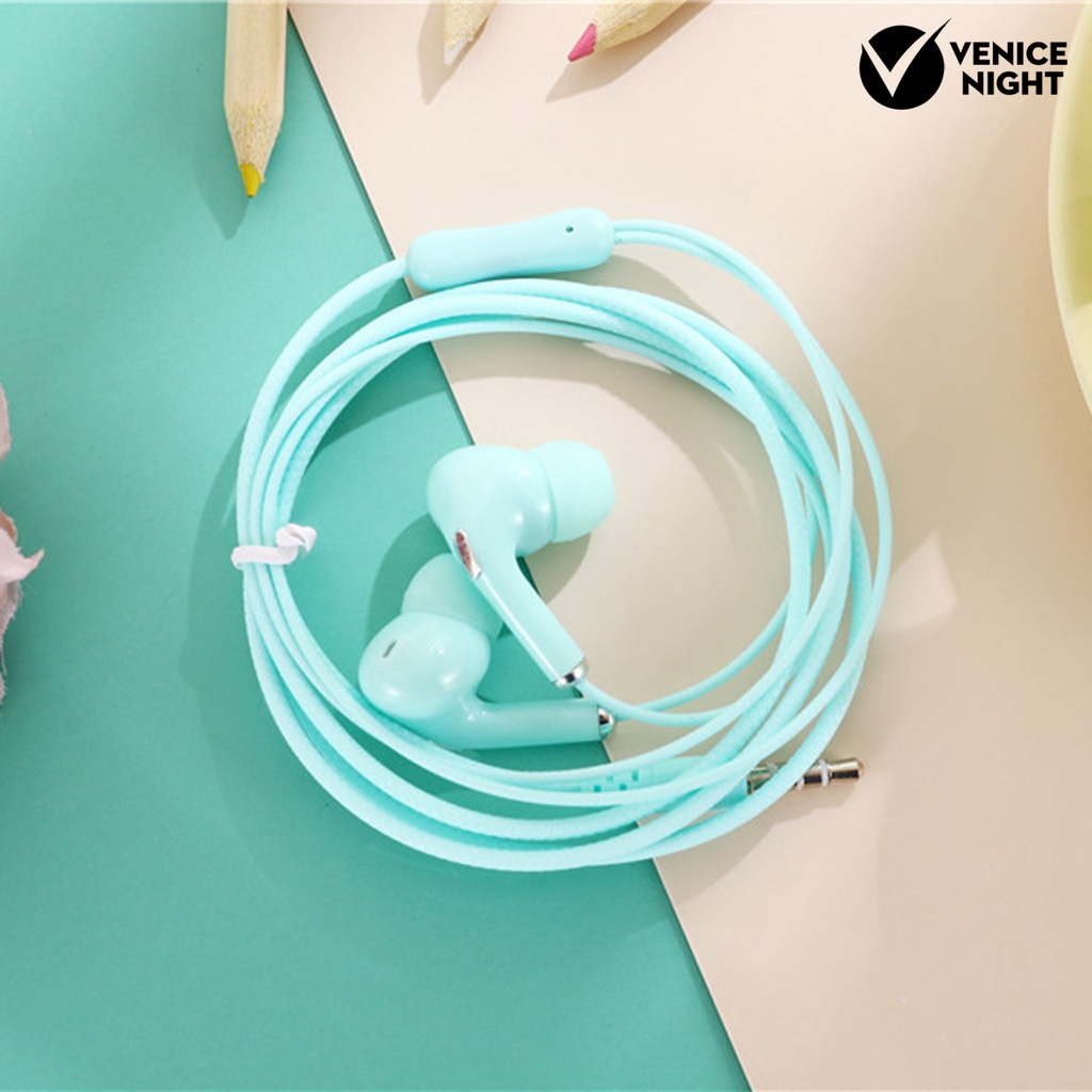 (VNEP) (Berkabel) U38 Earphone In ear Kabel 3.5mm Warna Macaron Dengan Mic Untuk Olahraga