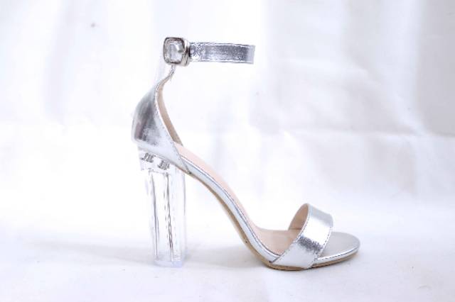 YKshoes 0516 chungky heels 10cm 10 cm hak kaca gemuk big glass shoes ladiess import sepatu wanita