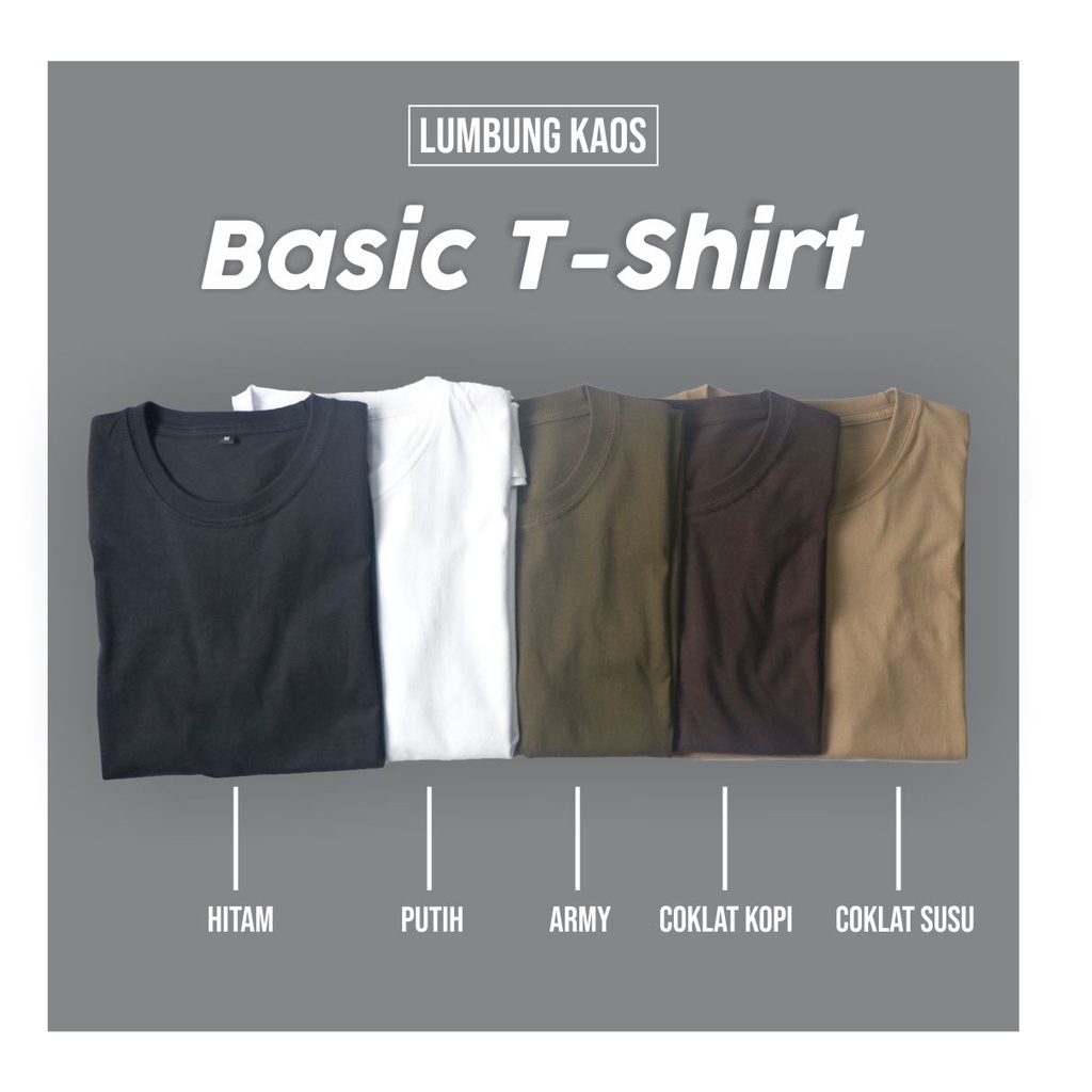 KAOS POLOS PRIA/ WANITA KATUN COMBED 30S Earth tone