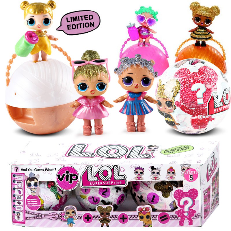  LOL  SURPRISE  Set 3Pcs Mainan Telur Boneka  7 Lapis 