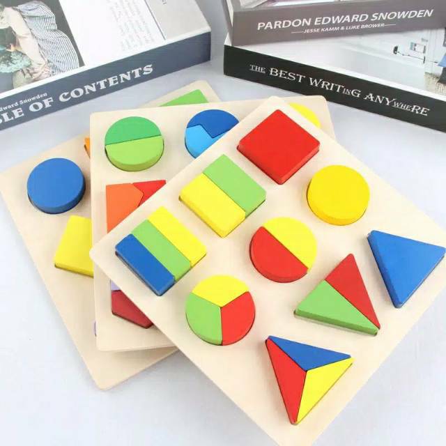 Puzzle Jigsaw geometri bentuk 20x20cm