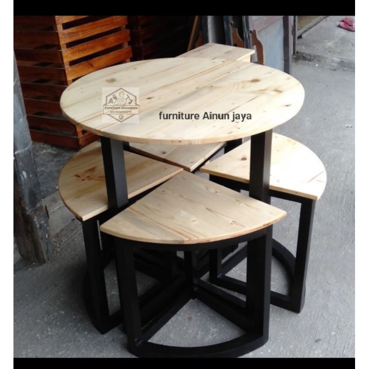 meja set bulat cafe resto warkop dll. JTR