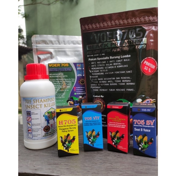 paket mabung + serak snot (h705 + 705 vit + h705se + 705 sv, free shampo,voer black premium110gr,voe