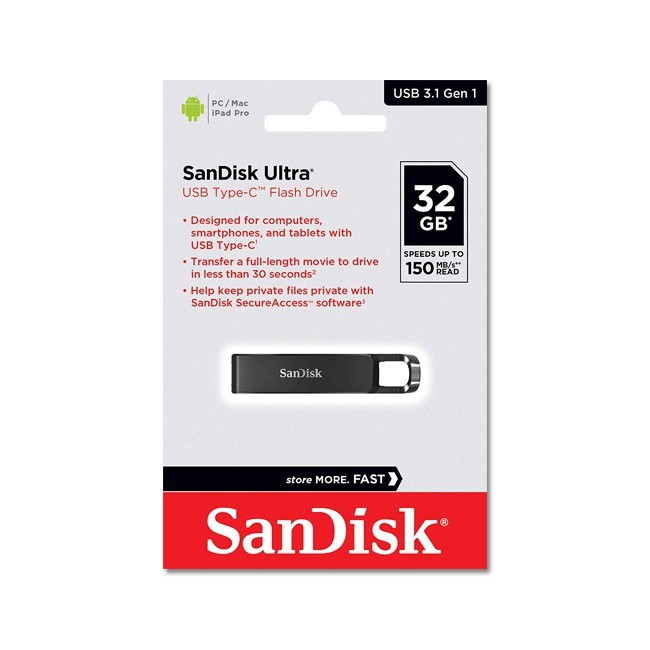 SanDisk Ultra CZ460 USB Flashdisk Type-C 32Gb USB 3.1