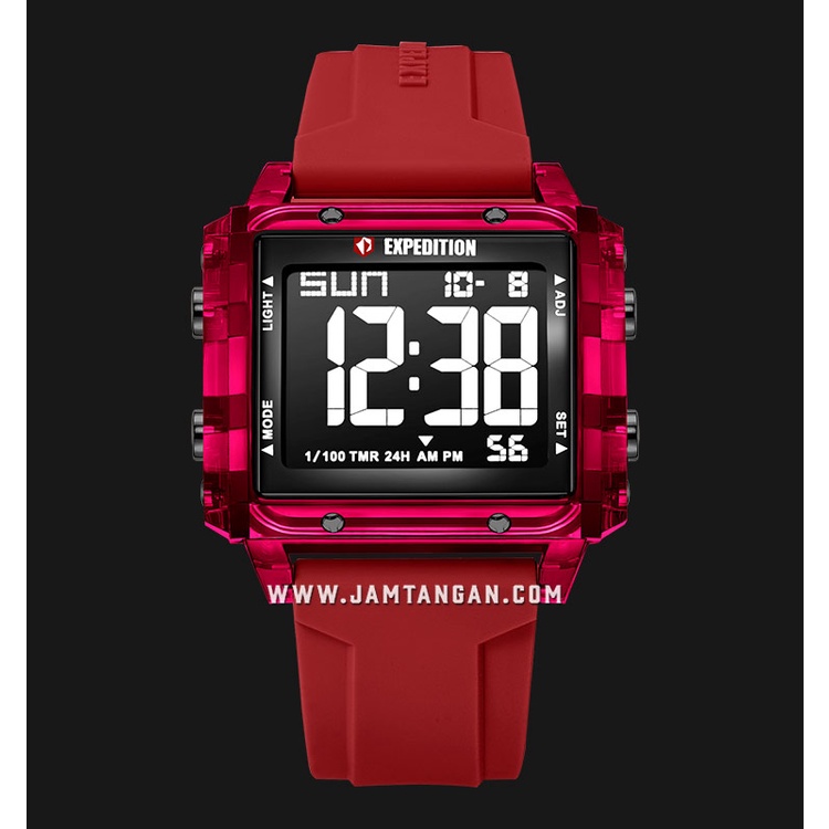Expedition E 6817 MH RIGBARE Digital Dial Red Rubber Strap