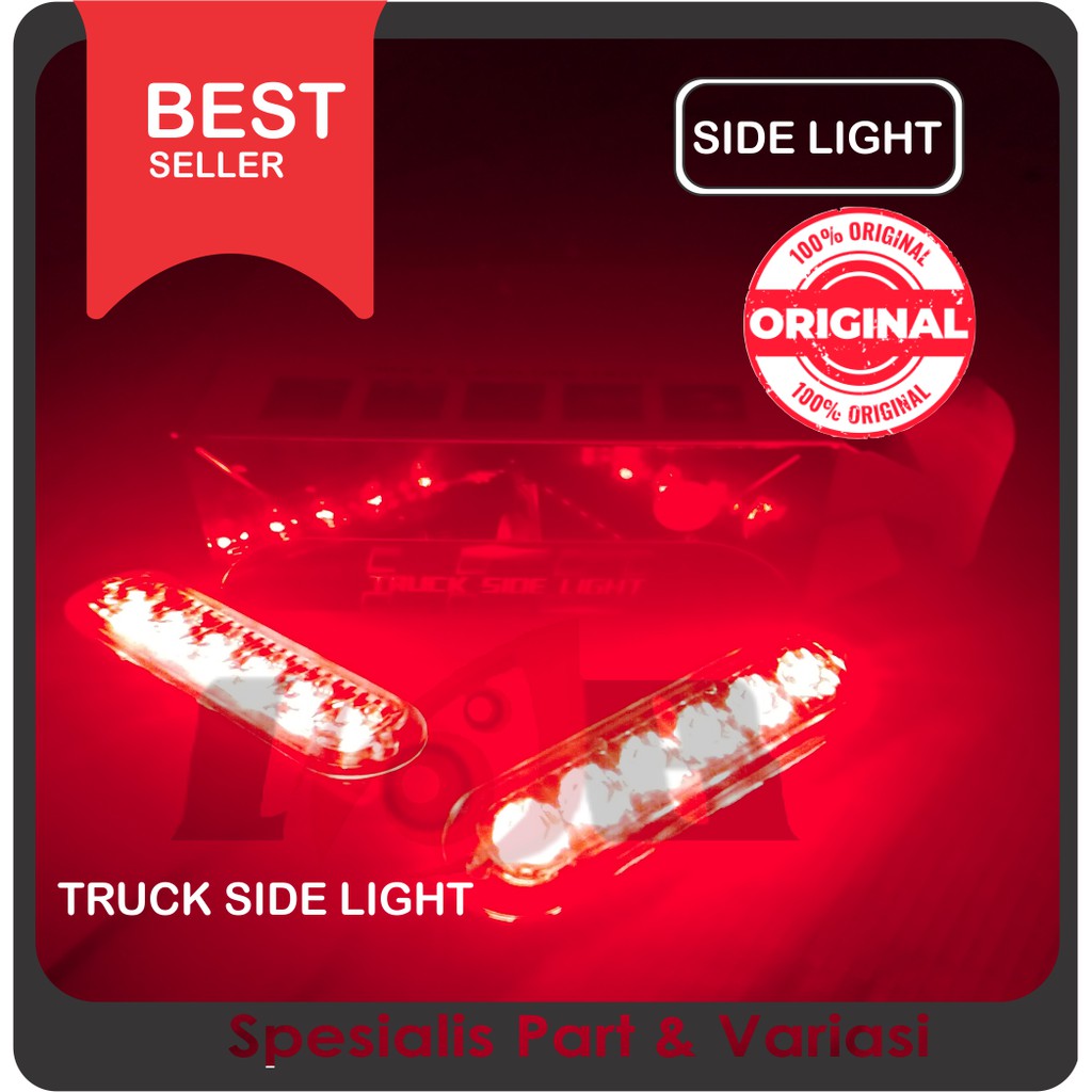 Lampu TRUCK Flash Side Tail Light LED 6 mata Mobil Bus SUV Samping Belakang Universal