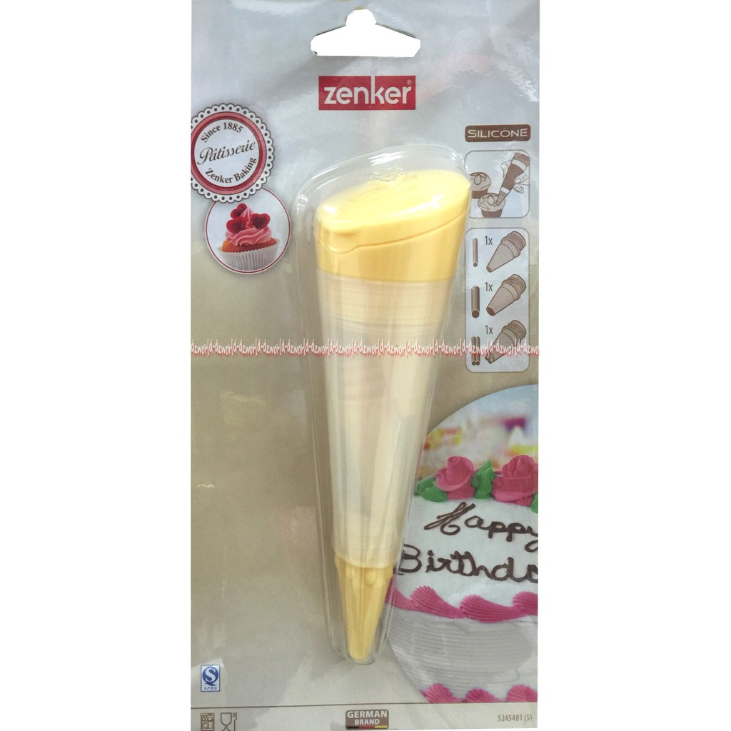 Zenker decorating Pen 3 Nozzles Alat menghias Kue dengan 3 jenis corong Bisa Tulisan Hiasan Kue