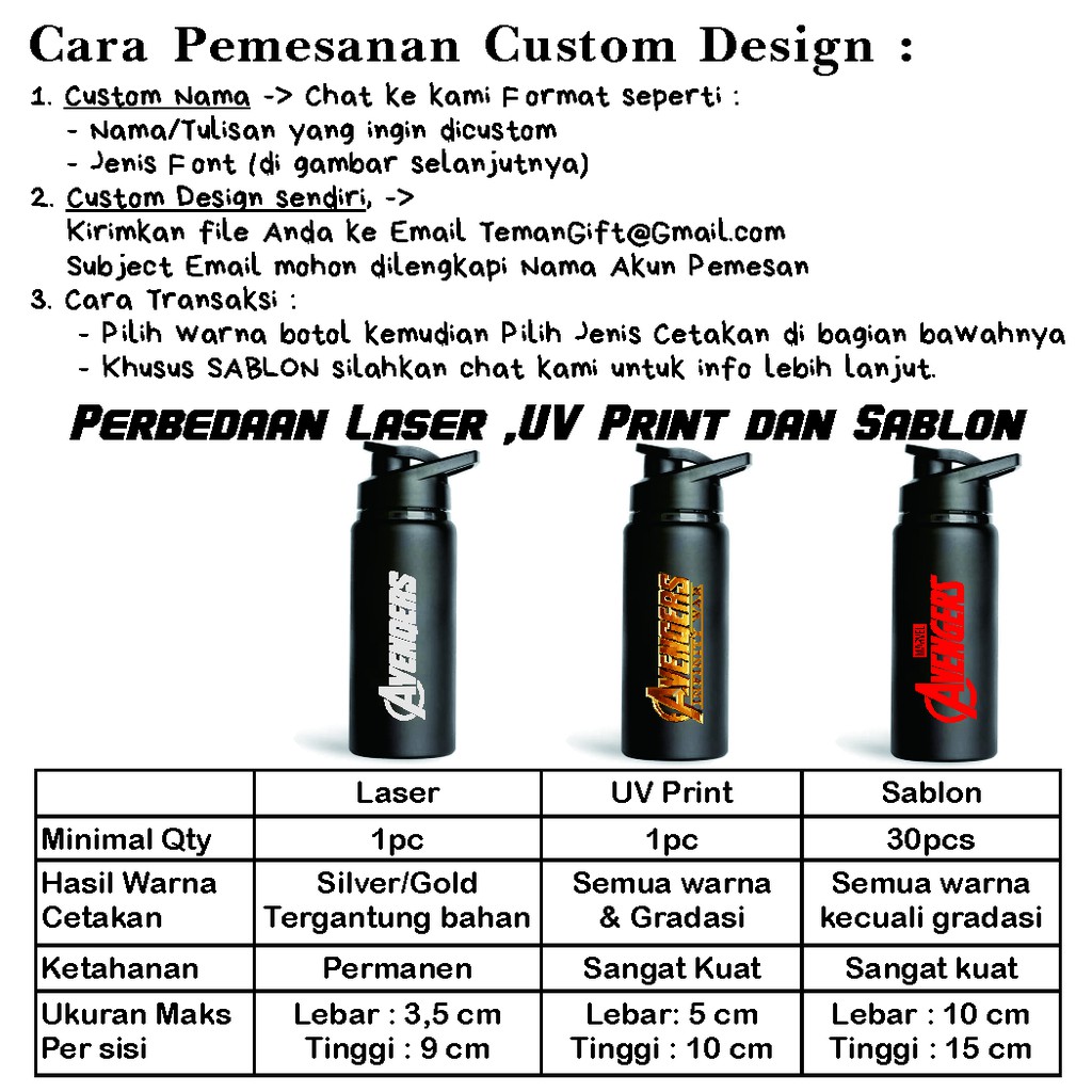 READY!!! TUMBLER CUSTOM TERMOS GRAFIR NAMA LOGO TULISAN