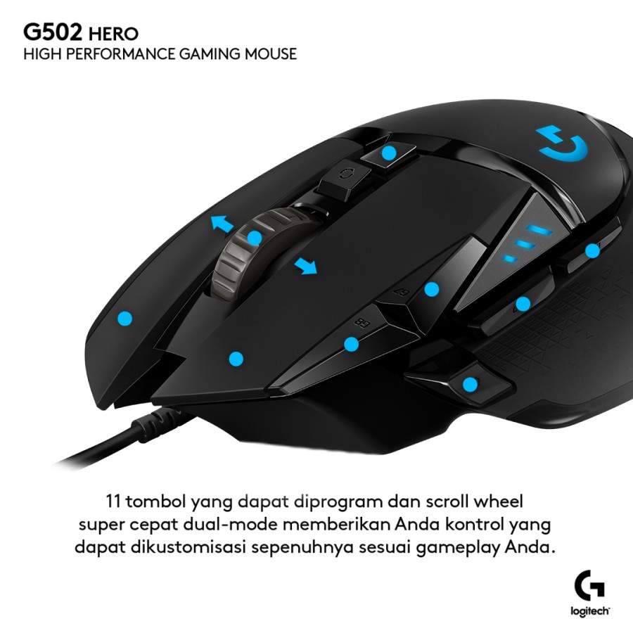 Logitech G502 HERO High Performance Mouse Gaming Wired RGB