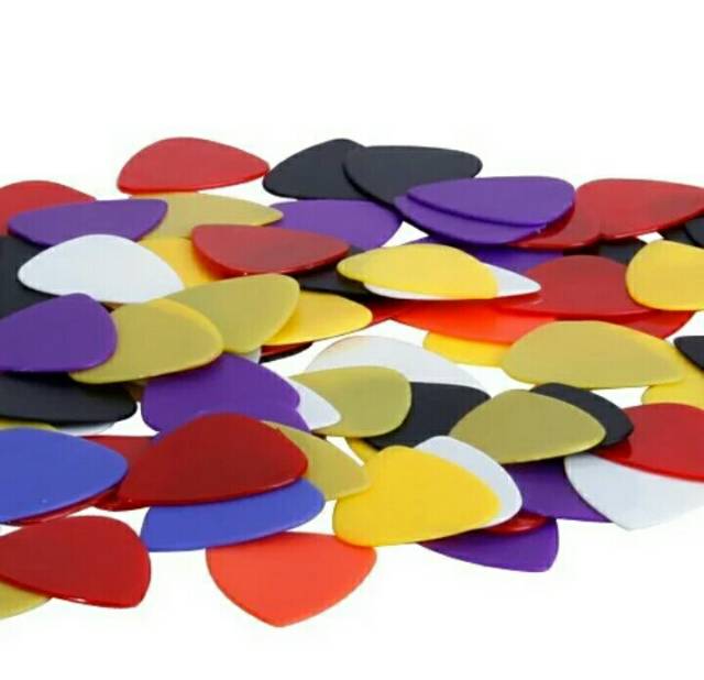 Pick gitar isi 5 polos lentur ekonomis warna warni