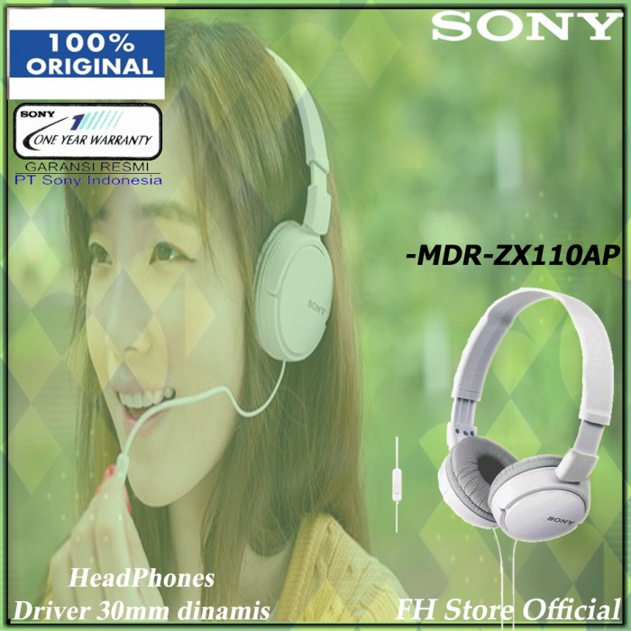 Jual Sony Original Mdr Zx110ap Mdrzx110ap Mdr Zx110ap Headphone Putih Shopee Indonesia 9109