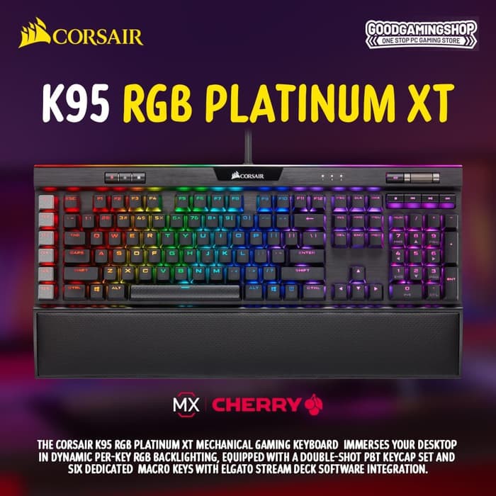 Keyboard Xt Biru K95 Gaming Rgb Corsair Platinum Shopee Indonesia