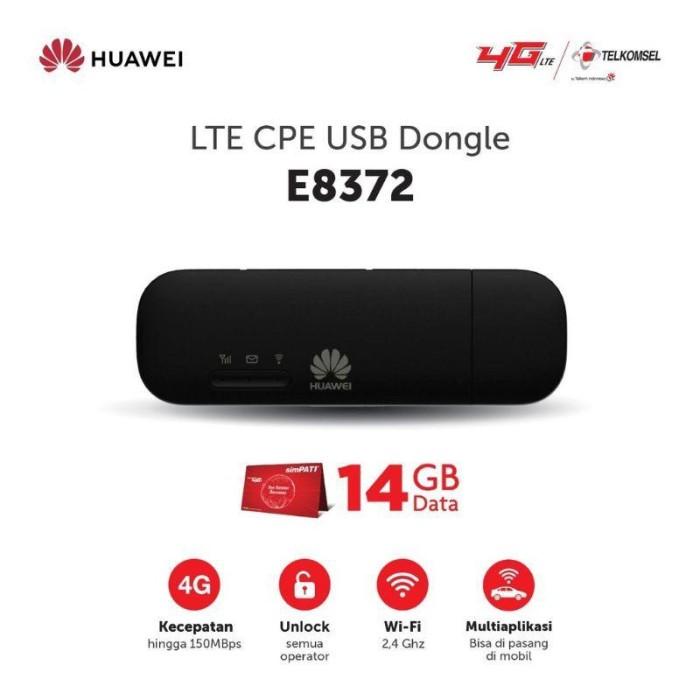 Modem | Huawei E8372 Modem Usb Wifi 4G Lte Free Telkomsel 14Gb