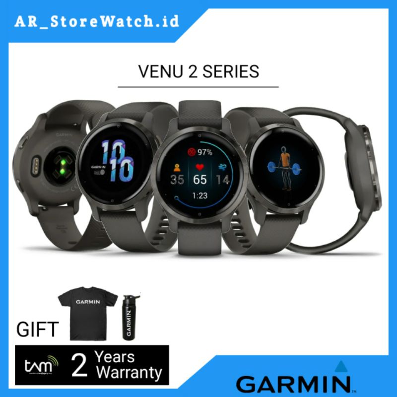 GARMIN Venu 2S / Venu 2 S Gray Jam Tangan Garmin Smartwatch Original & Garansi Resmi TAM 2 TAHUN