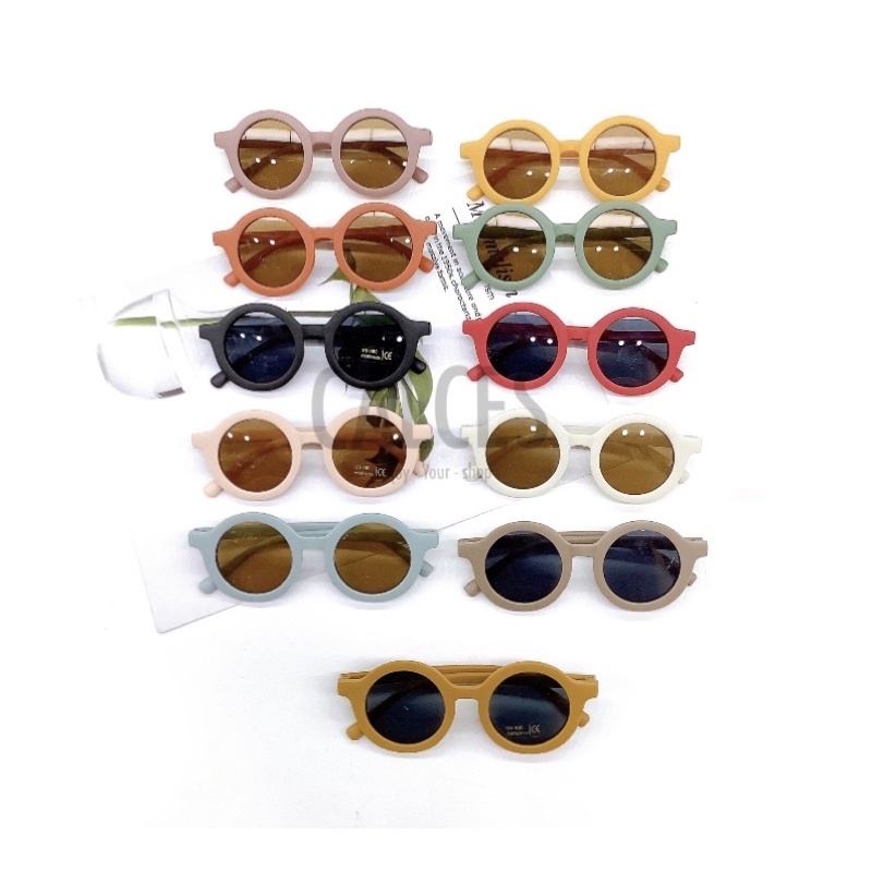 Kacamata Anak New Trend/Fashion Anak Terbaru Bulat Unisex kacamata hitam High Quality Import Kacamata Fashion / Kacamata Hitam Untuk Bayi Usia 0-8 Tahun Kacamata Anak / Kacamata anak Gaya