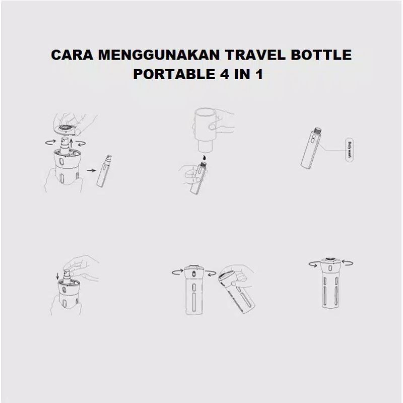 Medan Termurah Botol isi 4 portable Travel Bottle Portable 4 in1 import