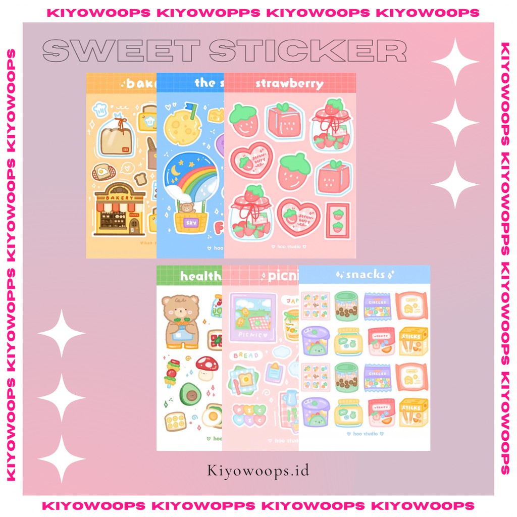

kiyowoops - sweet sticker sheet | sticker deco | sticker jurnal | hoo.studio
