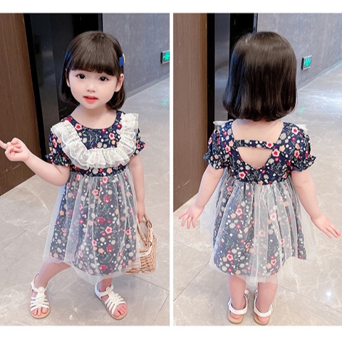 CHUBBI 84 Dress Anak Perempuan Motif Bunga Lace Brukat