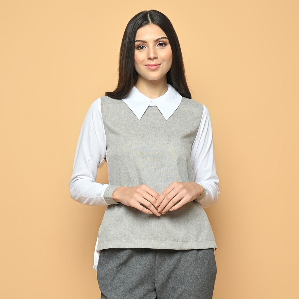 Cammomile kemeja wanita kombinasi 1904072