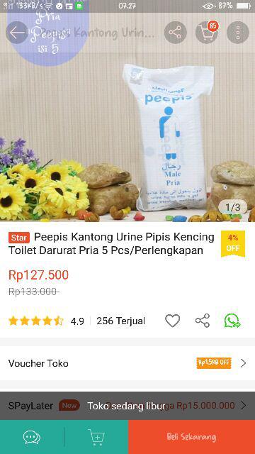 Peepis Kantong Urine Pipis Kencing Toilet Darurat Pria 5 Pcs/perlengkapan Haji Dan Umroh/urine Bag