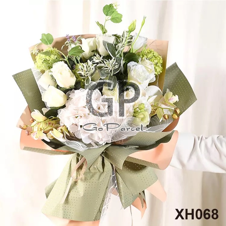 ( 5 Lembar ) BICOLOR SILVER POINT - FLOWER WRAPPING PAPER KOREAN POLKADOT CELLOPHANE / KERTAS BUNGA PAPER DOUBLE COLOR BUKET BOUQUET
