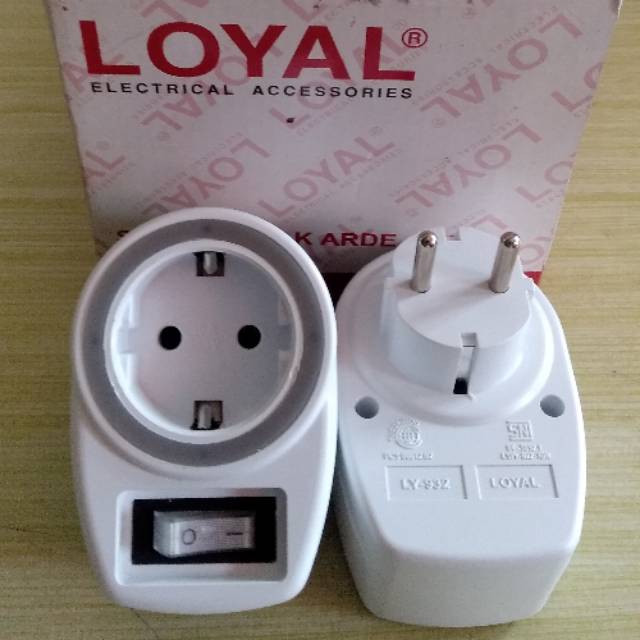Stop Kontak Arde + Saklar on/off Loyal Ly 932