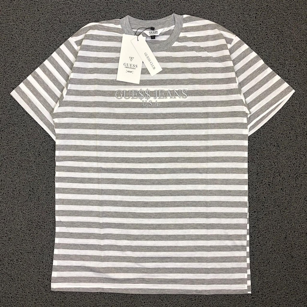 T SHIRT KAOS GUESS X ASAP ROCKY STRIPE ABU ABU AUTHENTIC HIGH PREMIUM BESTSELLER