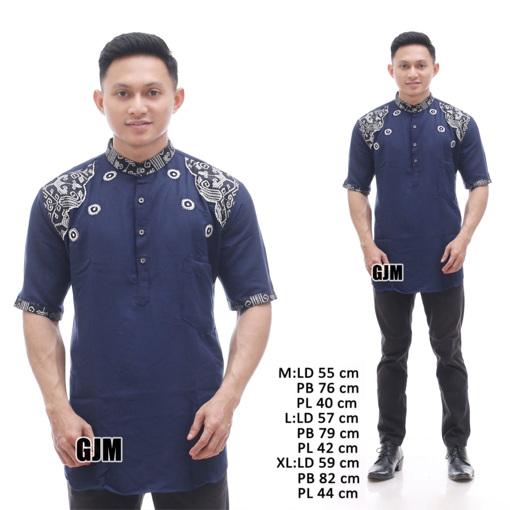 Kemeja Koko Batik Terbaru Baju Koko Kurta Dewasa Lengan Pendek Bordir Batik Kemeja Lengan Pendek Pria