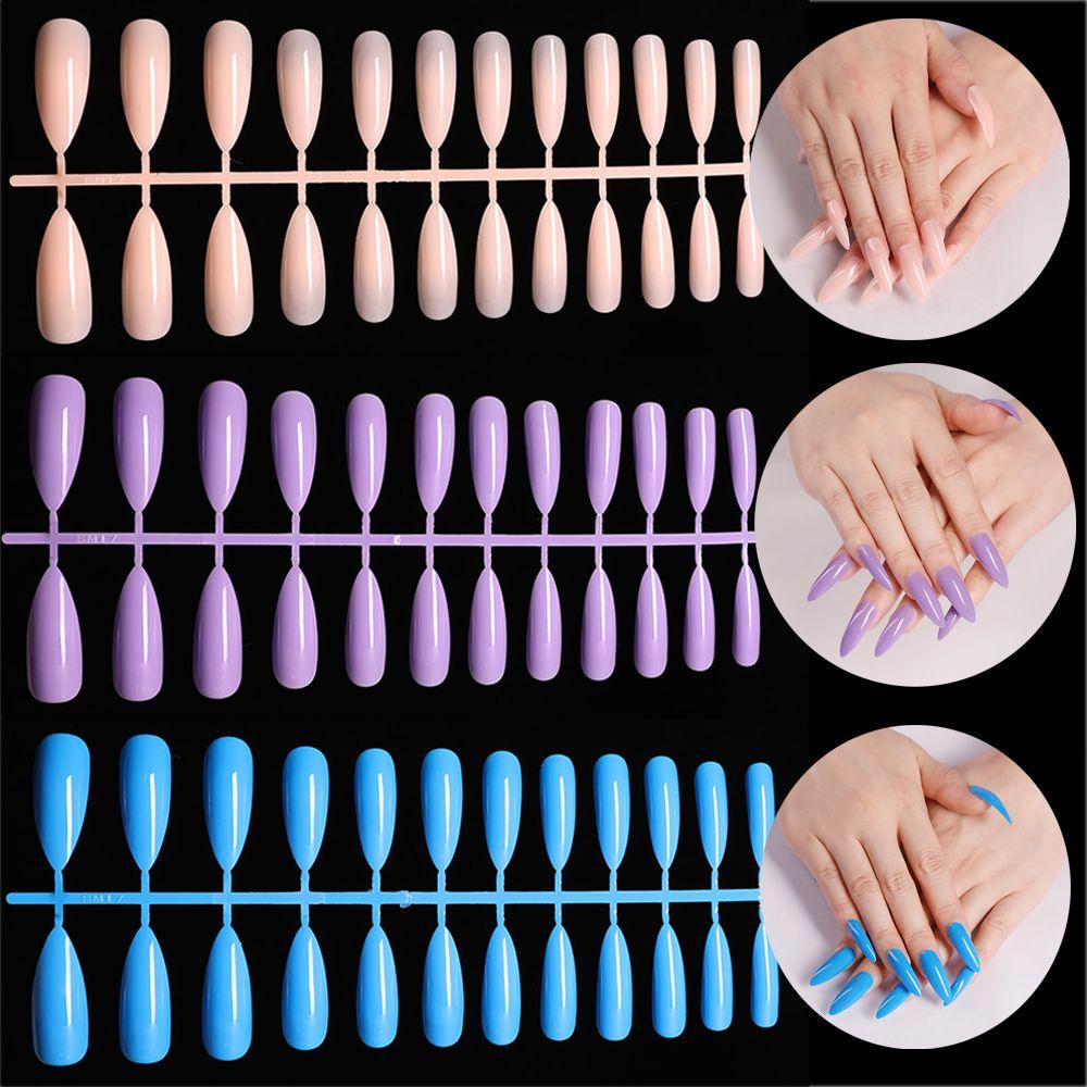 AUGUSTINA Agustina Alat Nail Art Akrilik Stiletto Peti Mati Extra Panjang Full Cover Paku Palsu Extension