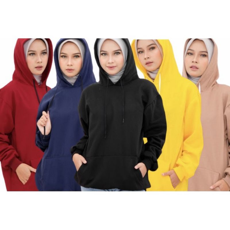 Hoodie Sweater Polos COD Oversize Fleece Tebal Kualitas Premium