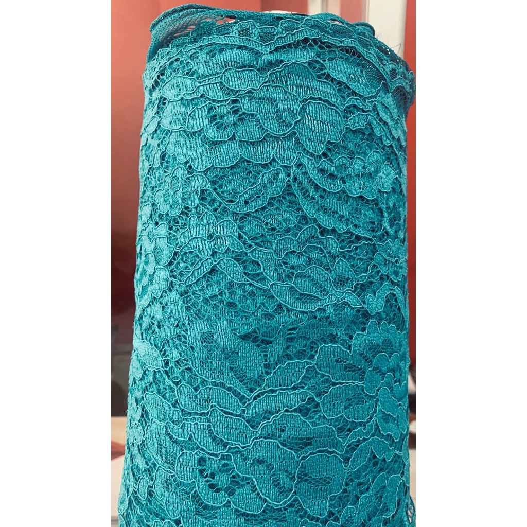 Kain BROKAT CORD LACE NON GLITTER-TURKIS