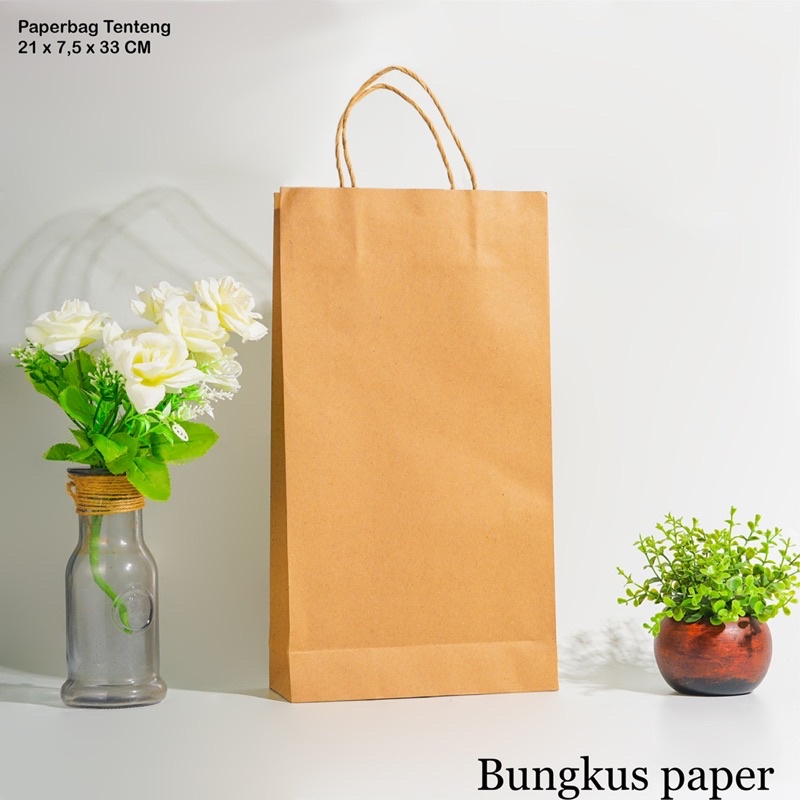 

Bungkus paper - paperbag tali kertas 21x7,5x33cm