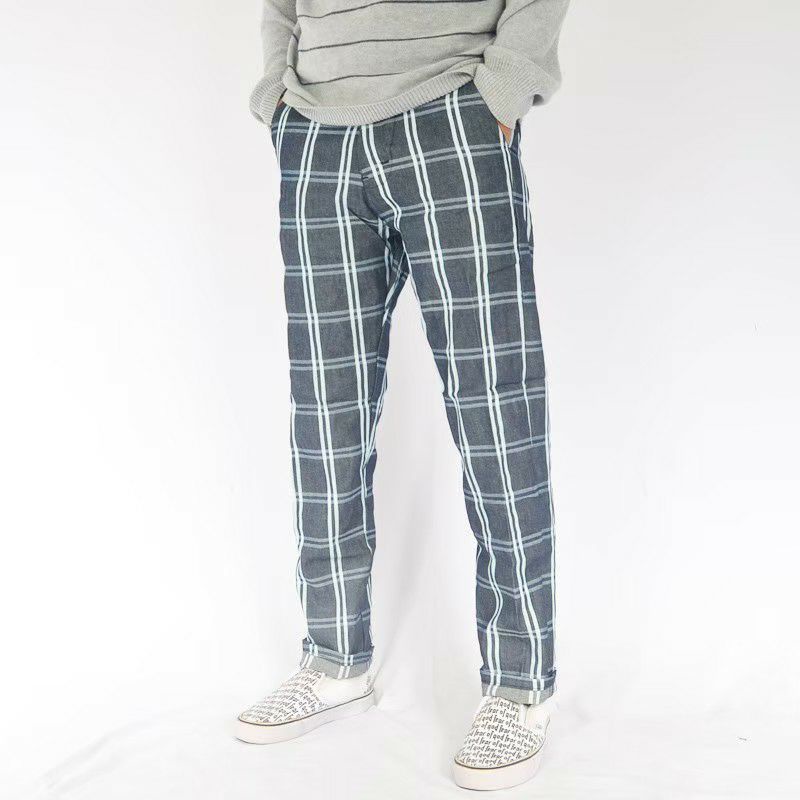 Celana Tartan baby canvas celana pria motif kotak