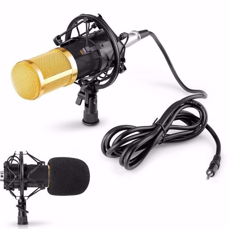 MIC CONDENSER BM 800 + STAND + AUDIO SPLITTER + PHONE HOLDER