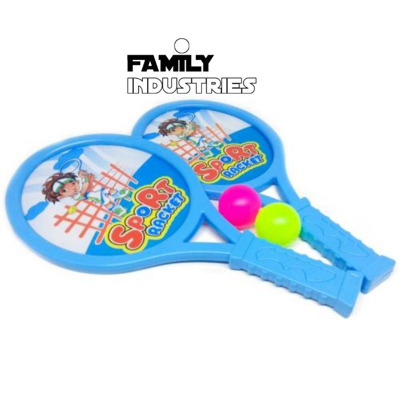 1 PASANG MAINAN RAKET TENIS DAN 2 BOLA TENIS/MAINAN ANAK BOLA TENIS
