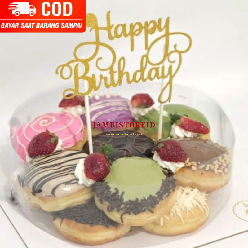 

(JAMBISTOREID) KHUSUS KOTA JAMBI JANGAN DIPESAN SEBELUM KONFIRMASI Kue Donat Ultah Spesial Dibentuk Kue Ulang Tahun Dihias Strawberry Ucapan Happy Birthday Jambi
