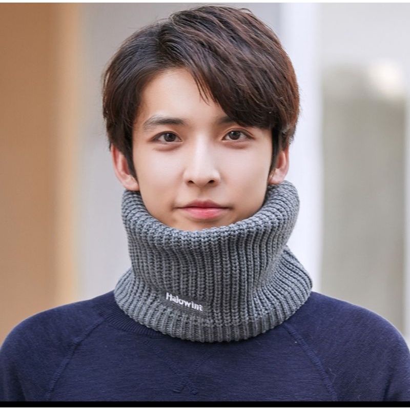 SCARF PRIA WINTER MUSIM DINGIN-Abu
