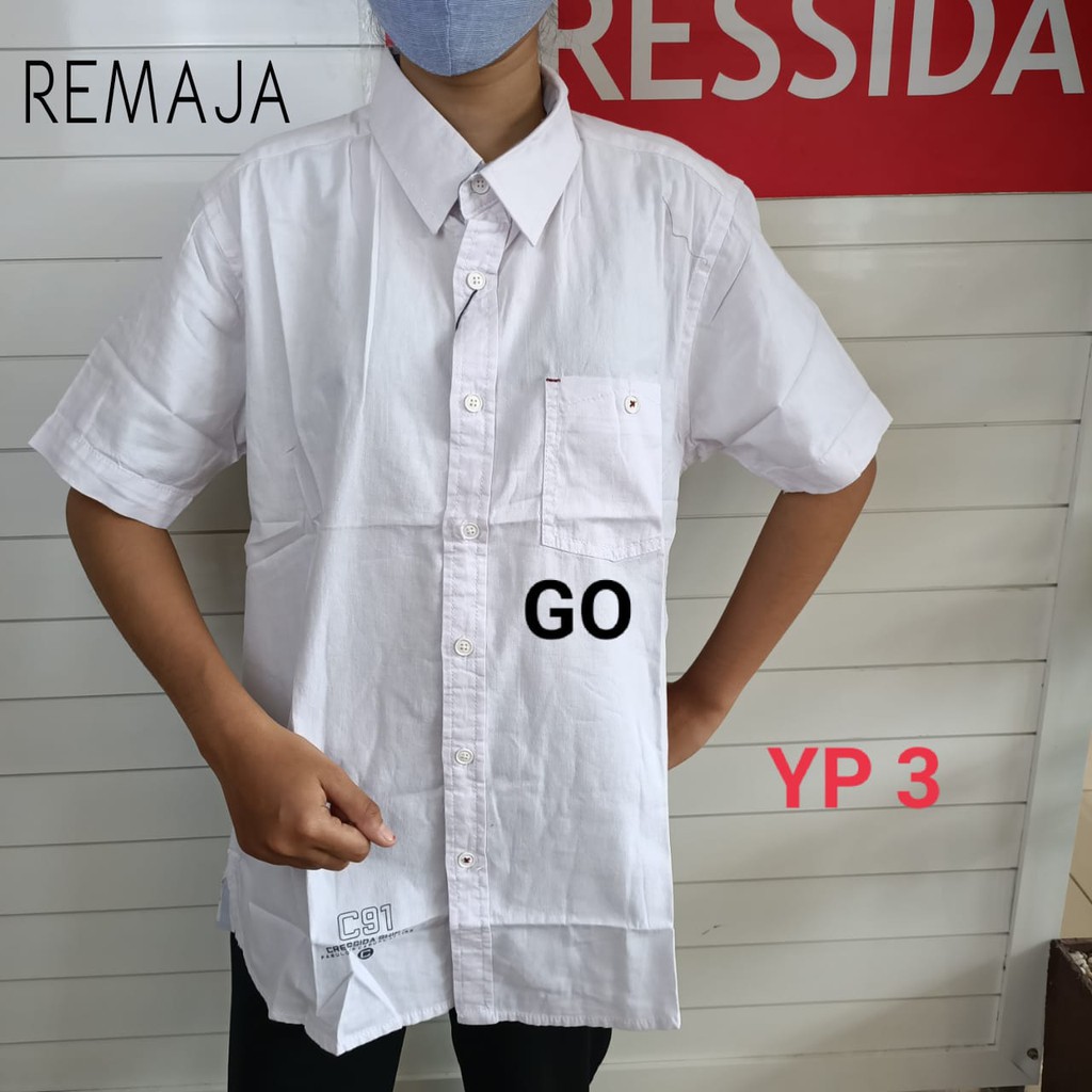 gos CRESSIDA KEMEJA YOUTH Hem Remaja ABG Atasan Kemeja Formal Lengan Pendek