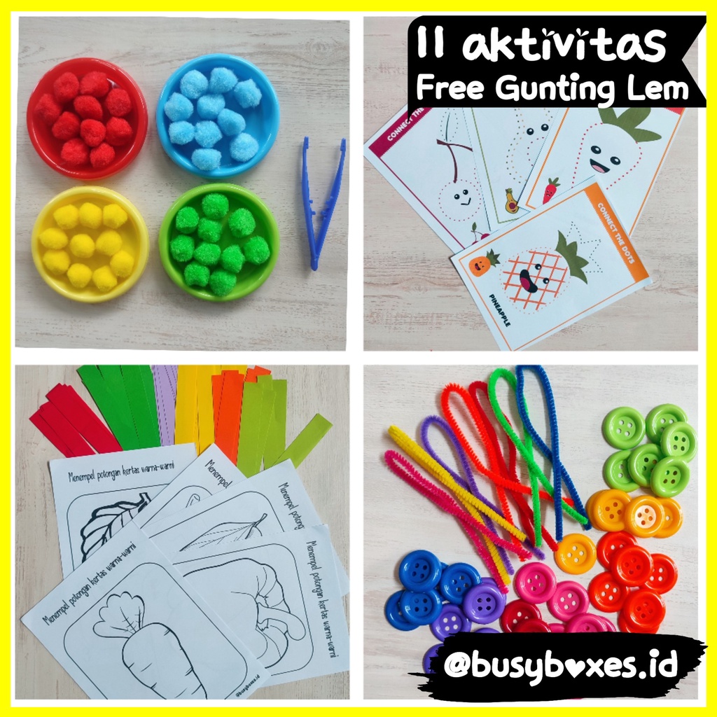 [busyboxes.id] MAINAN EDUKASI MURAH MAINAN MENEMPEL STICKER  Paket B mainan edukasi mentessori murah aktivitas anak preschool TK/ paud