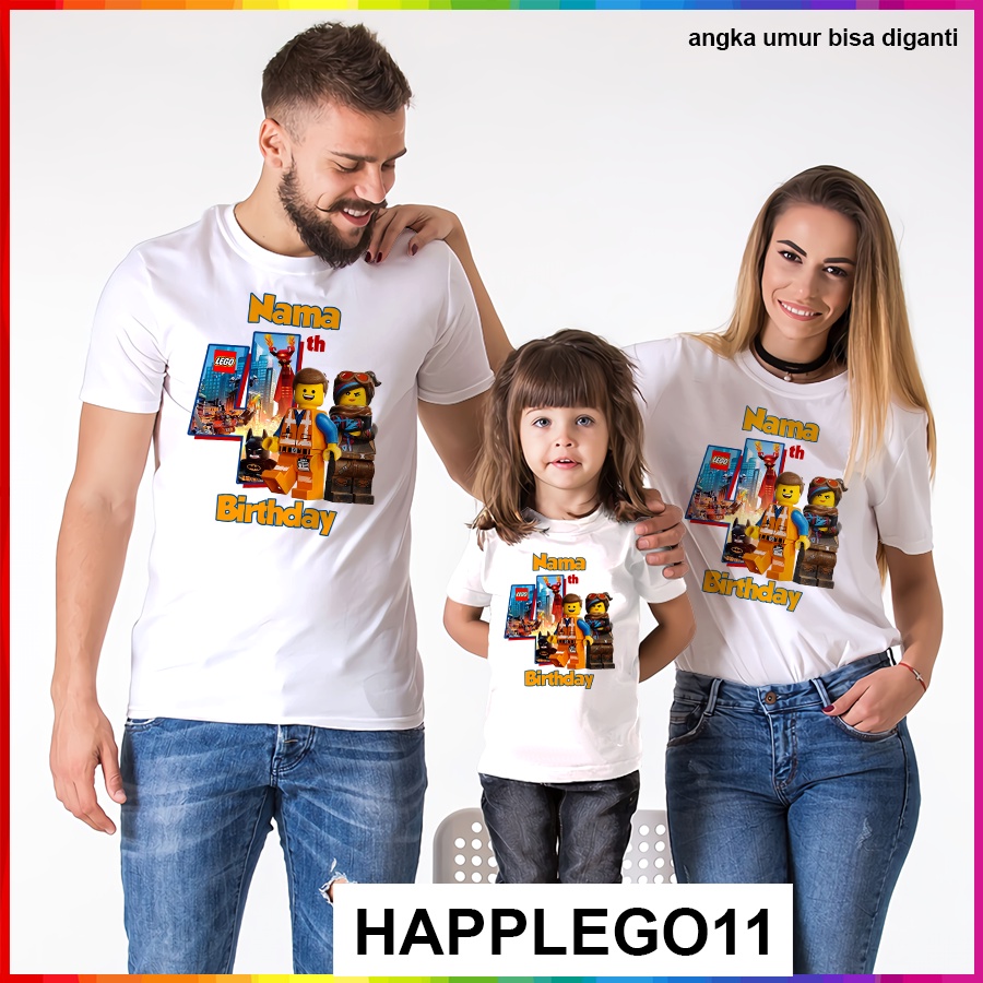 Baju Kaos ANAK DAN DEWASA LEGO COUPLE (FREE NAMA)