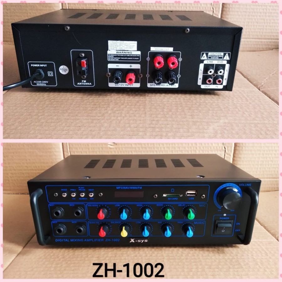 Amplifier Karaoke X-SYS ZH 1002 Bluetooth USB Amplifier X Sys ZH1002