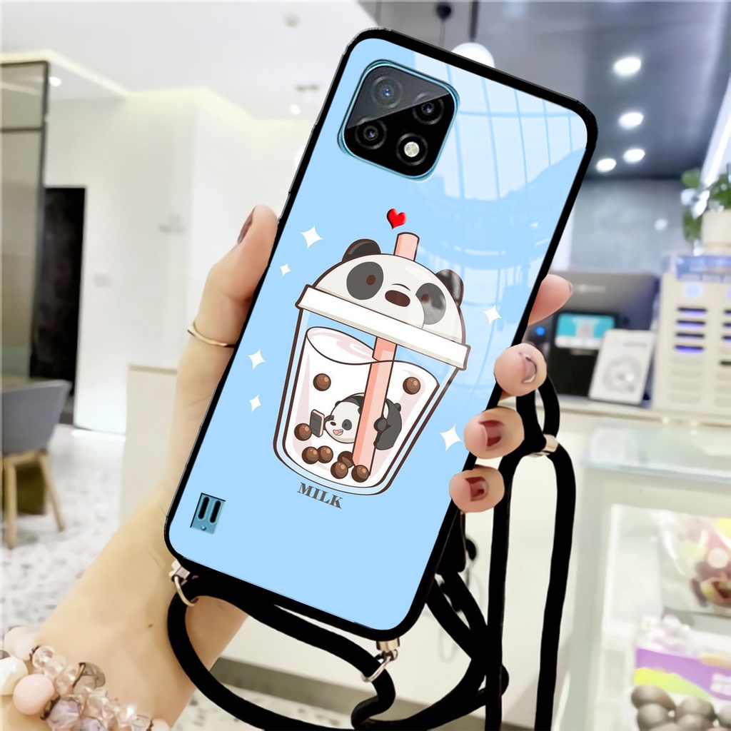 Softglass Kaca Tali For Realme C21/C25 [KT 03] | Case Tali | Case C21/C25 | Casing C21/C25 | sling