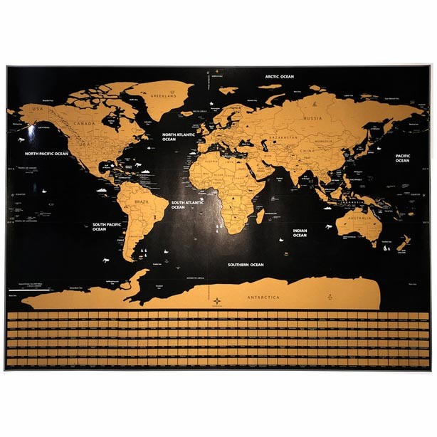 

Wu Fang Poster Scratch Map Peta Dunia Versi National Flag KuinginPakai